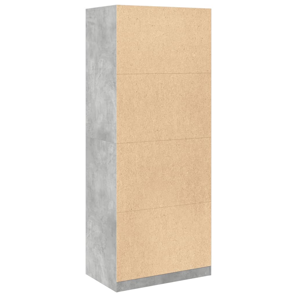 Armário de madeira projetada cinza concreto 80x50x200 cm - COMFORTXL - 6