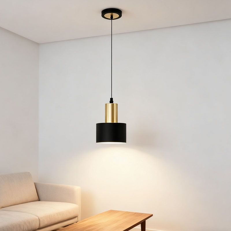 Industrialny żyrandol wiszący nad wyspę kuchenną z regulowanym przewodem 130 cm, gwint E27 (bez żarówki), lampa wisząca z żelaza - 3