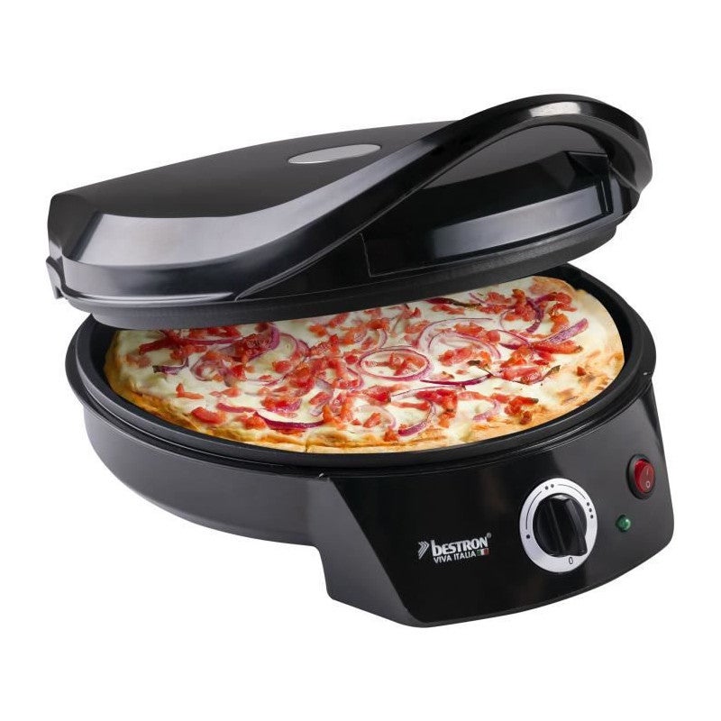 Bestron Pizza oven voor knapperige pizza's in 5-10 minuten, elektrische pizzaoven met tot echte 320 ° C maximumtemperatuur, incl. vuurvaste steen & 2 grote houten spatels, koperen collectie, kleur