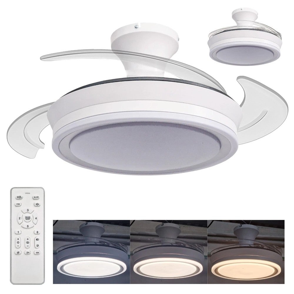 Ventilatore Da Soffitto Da 106 Cm Con Luce E Telecomando, Ventilatore A LED A Conversione Di Frequenza A Risparmio Energetico 3 Cct 3000k 6000k 96905041