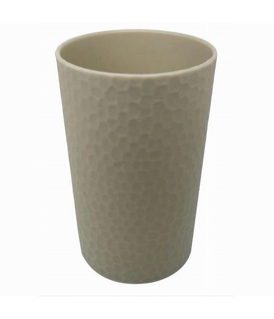 Trade Shop - Bicchiere Porta Spazzolini Da Denti Colore Beige Accessori Arredo Da Bagno 79179 - - 2