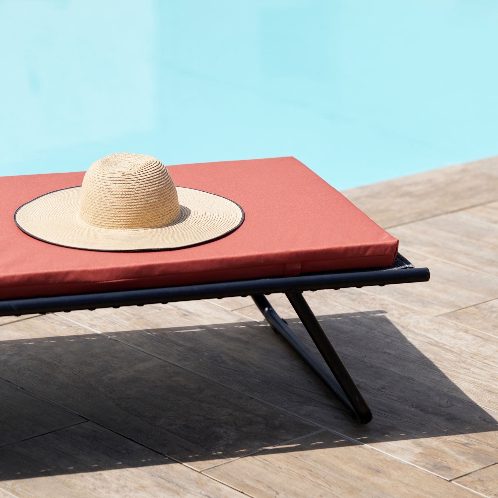 Matelas Bain de soleil extérieur imperméable MINORQUE - Terracotta - 60x190 cm - Polyester - 2