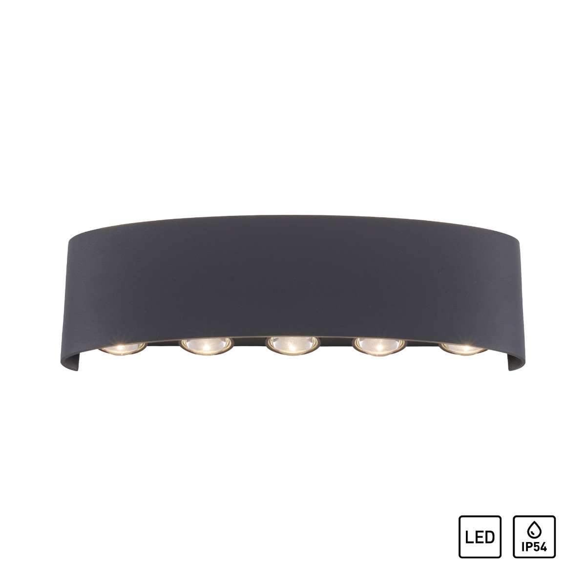 Kinkiet zewnętrzny CARLO LED 8W Ciepła biel 960lm antracyt wym: 8x27x4,7 cm IP54 Paul Neuhaus