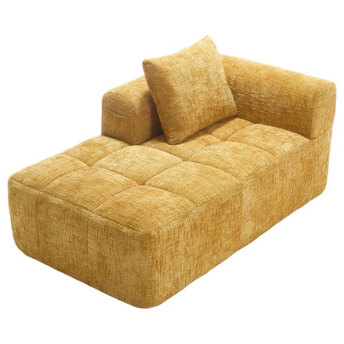 Sofá Cama Boneless Con Chaise Longue Y Portavasos | Tapizado De Pana, Cojines De Espuma Y Bolsillos Laterales – Ideal Para Salones Pequeños, Sin Montaje