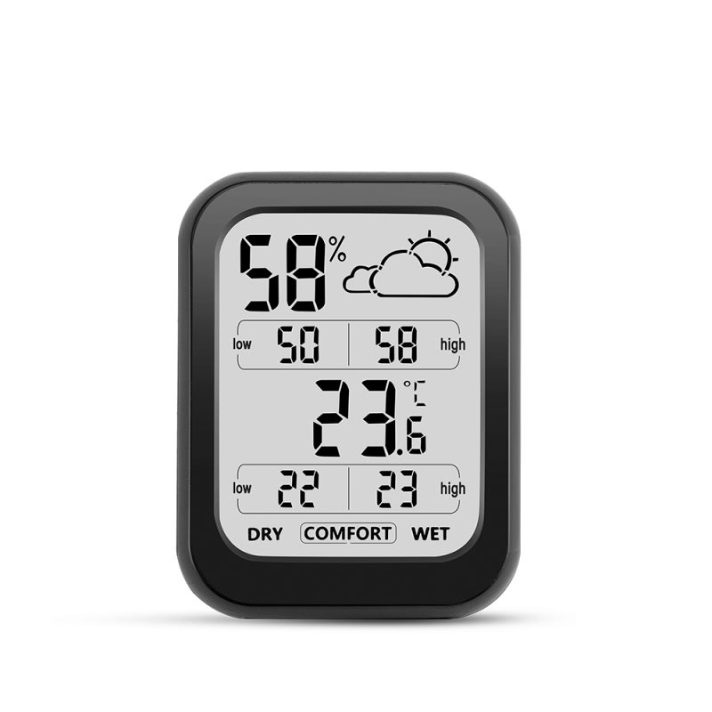 Thermomètre-hygromètre Numérique LCD – Température Et Humidité Intérieur – Avec Alarme – Blanc