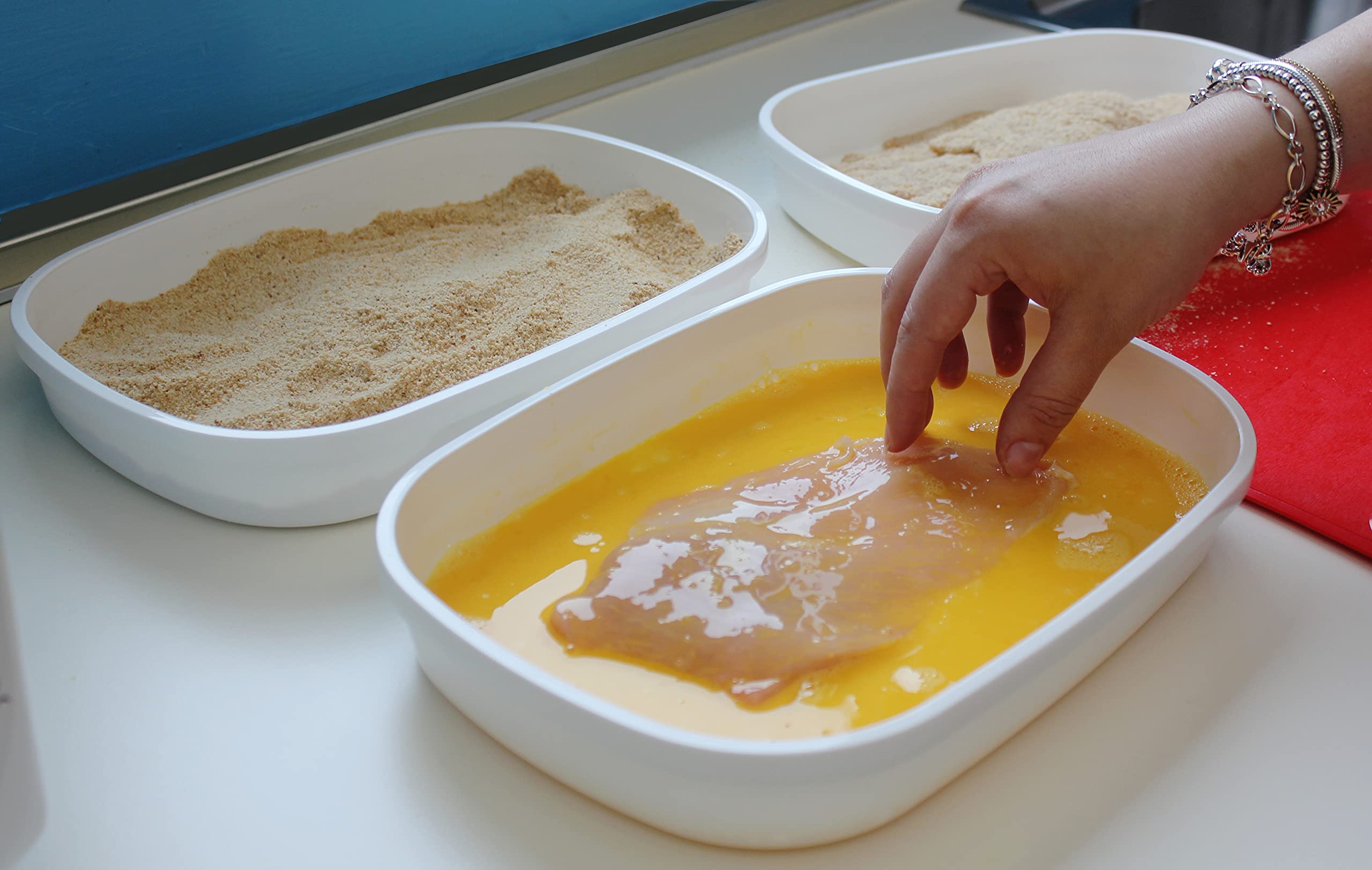 Snips Impanatore | Set per impanare | 3 Teglie Per impanare | Lavabili in Lavastoviglie | Made in Italy | 0% BPA - 5