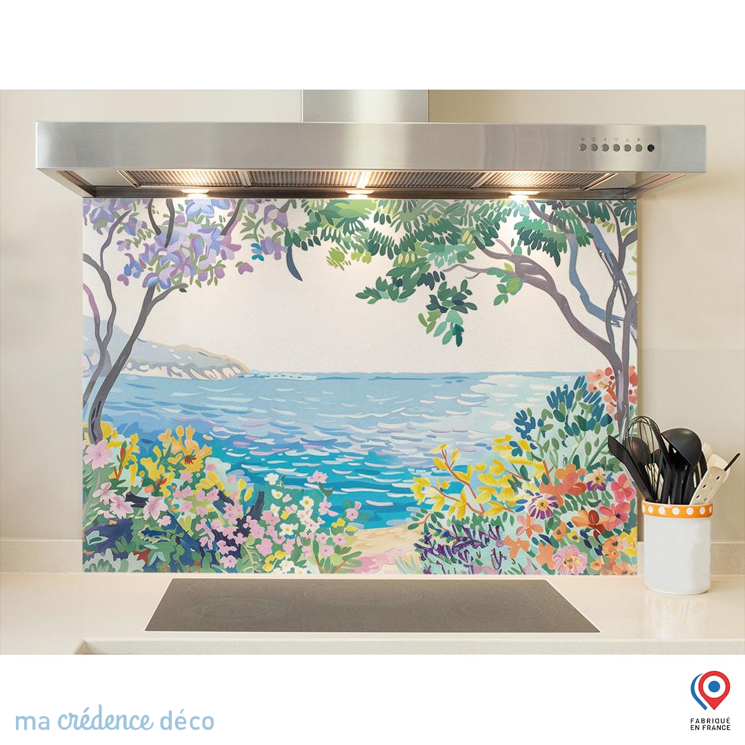 Crédence Cuisine 80x40 Cm - Motif Plage Mer Dune - Aluminium 3 Mm Résistant Aux éclaboussures