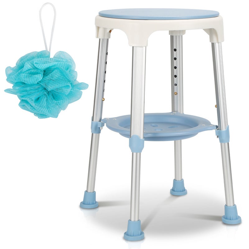 Navaris Etagere Angle Salle de Bain - Petit Tabouret de Douche Transparent en Acrylique 30 x 30 x 46 cm - Meuble d'angle de Rangement et Support Repose Pied Douche pour Rasage