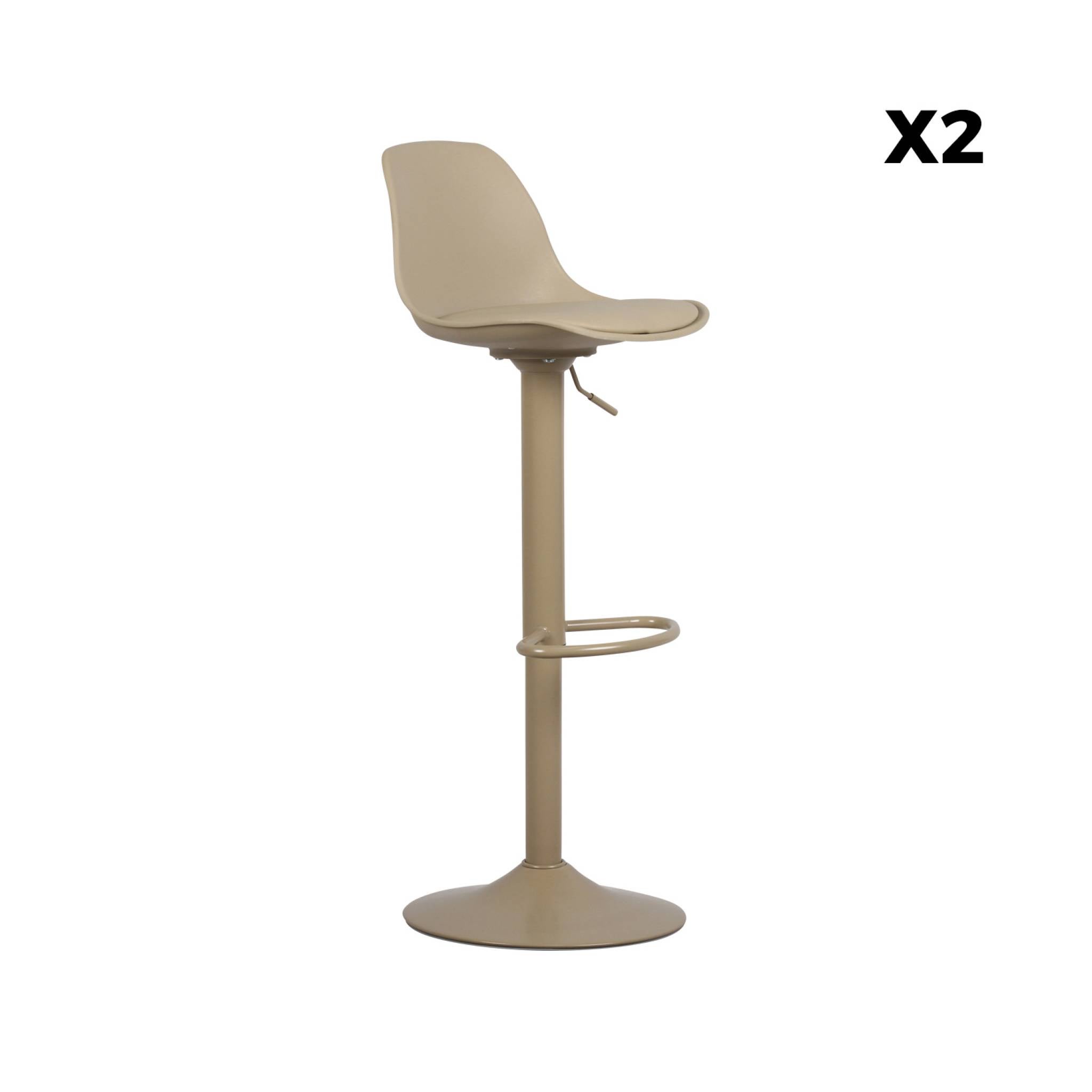 Set di 2 sgabelli da bar in similpelle regolabili, Cappuccino - 9