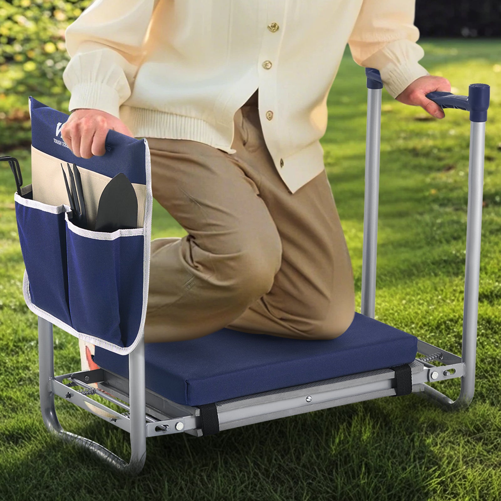 Tabouret Agenouilloir de Jardin VEVOR Coussin Large en EVA 280 mm Banc de Jardinage Pliable Charge 163 kg Siège Polyvalent Confortable,Personnes Âgées - 8