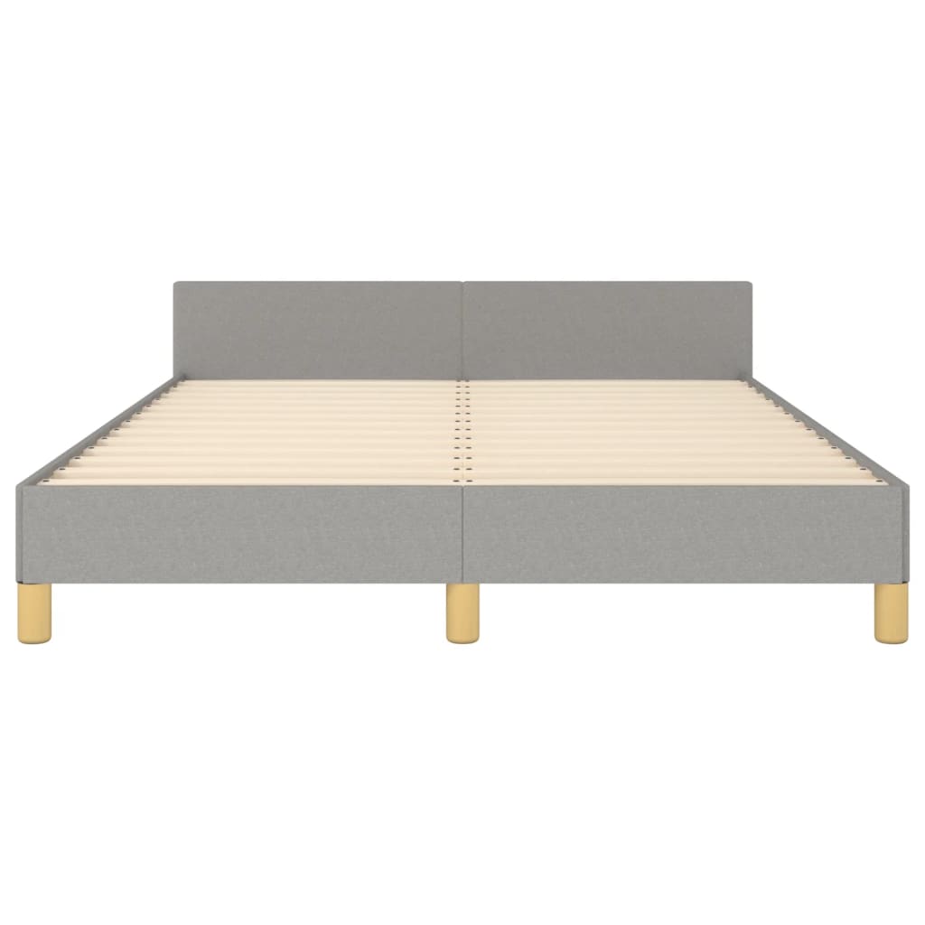 Cadre de lit sans matelas, gris clair, 140 x 190 cm, tissu - 6