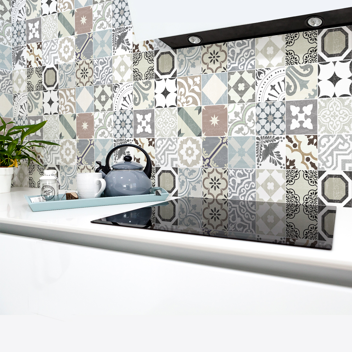 30 vinilos baldosas de cemento ariatino - adhesivo de pared - revestimiento sticker mural decorativo - 30stickers20x20cm