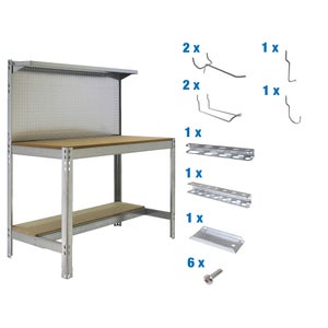 Libreria Angolare A 7 Ripiani Tribesigns - Grigio, Metallo E Legno - Foto 6