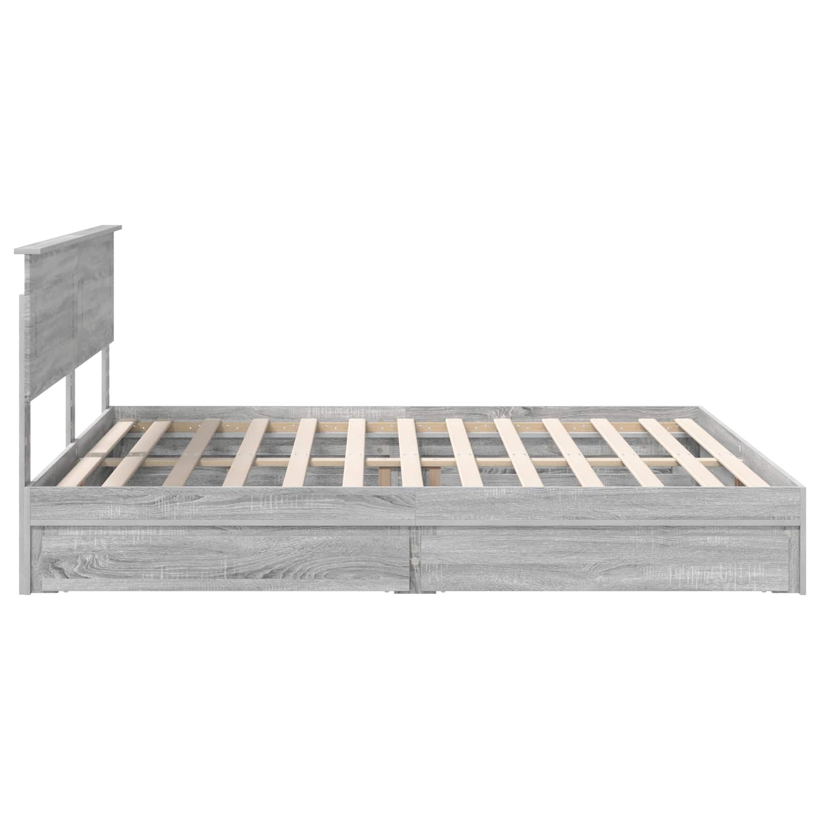 Lit de rangement gris 180 x 200 cm en panneau de bois - 9