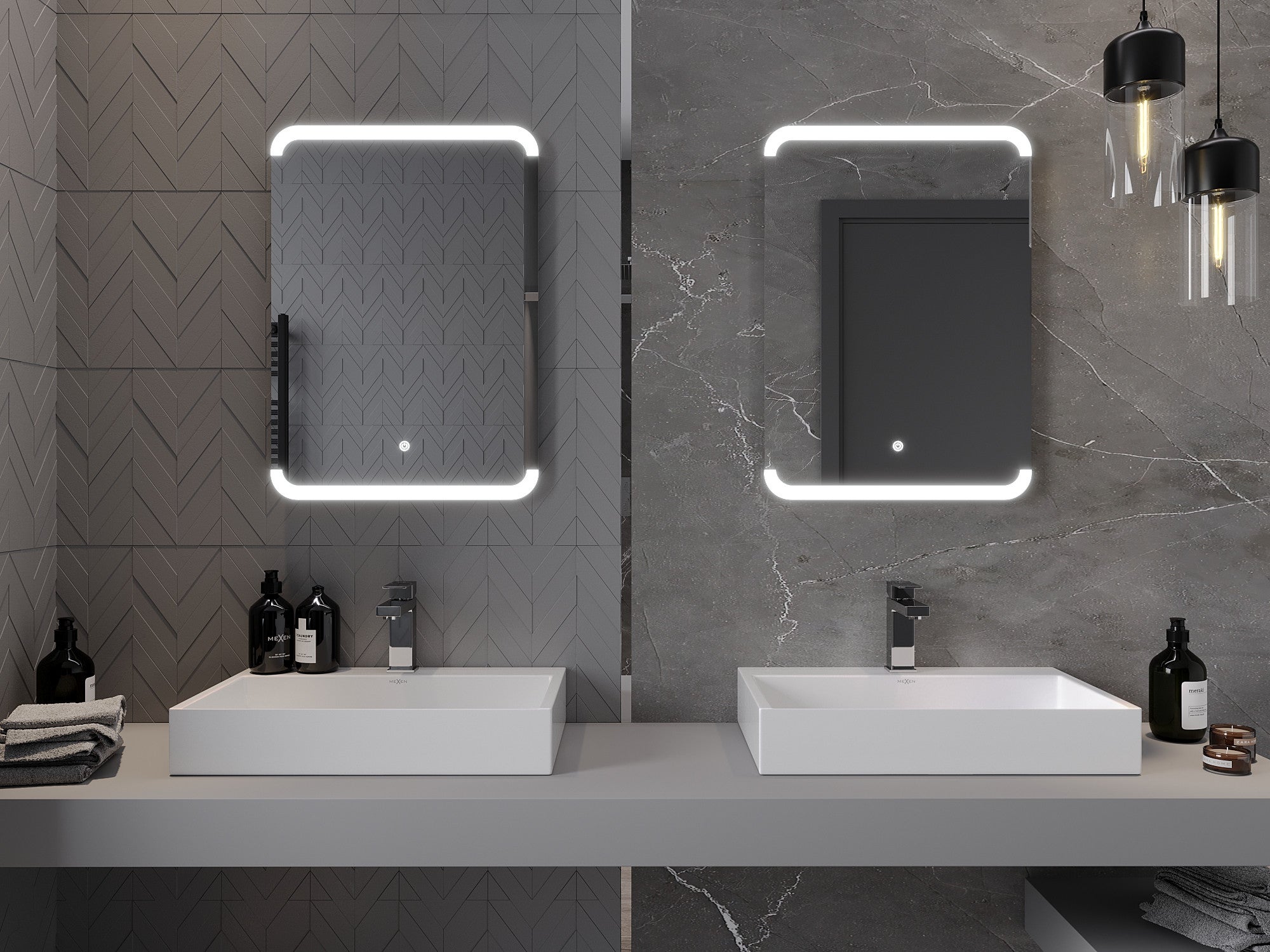 Mexen Nida lustro łazienkowe podświetlane 50 x 70 cm, LED 6000K, antypara - 9806-050-070-611-00 - 4