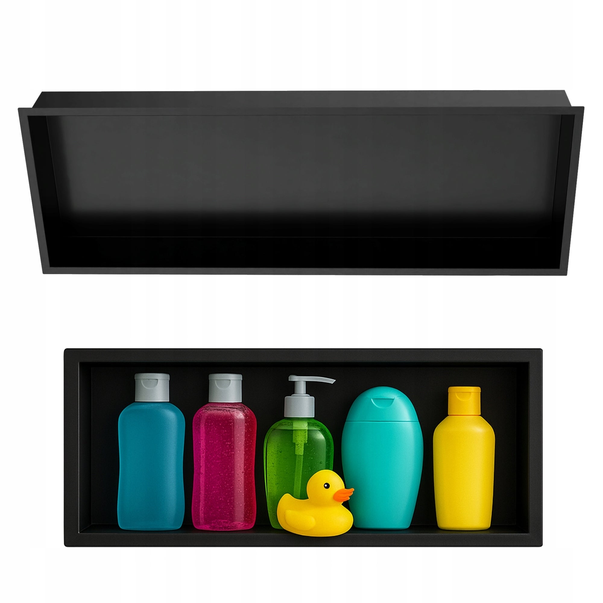 Półka łazienkowa wnękowa Estiva FALEZA Black 90x30x10 cm czarna