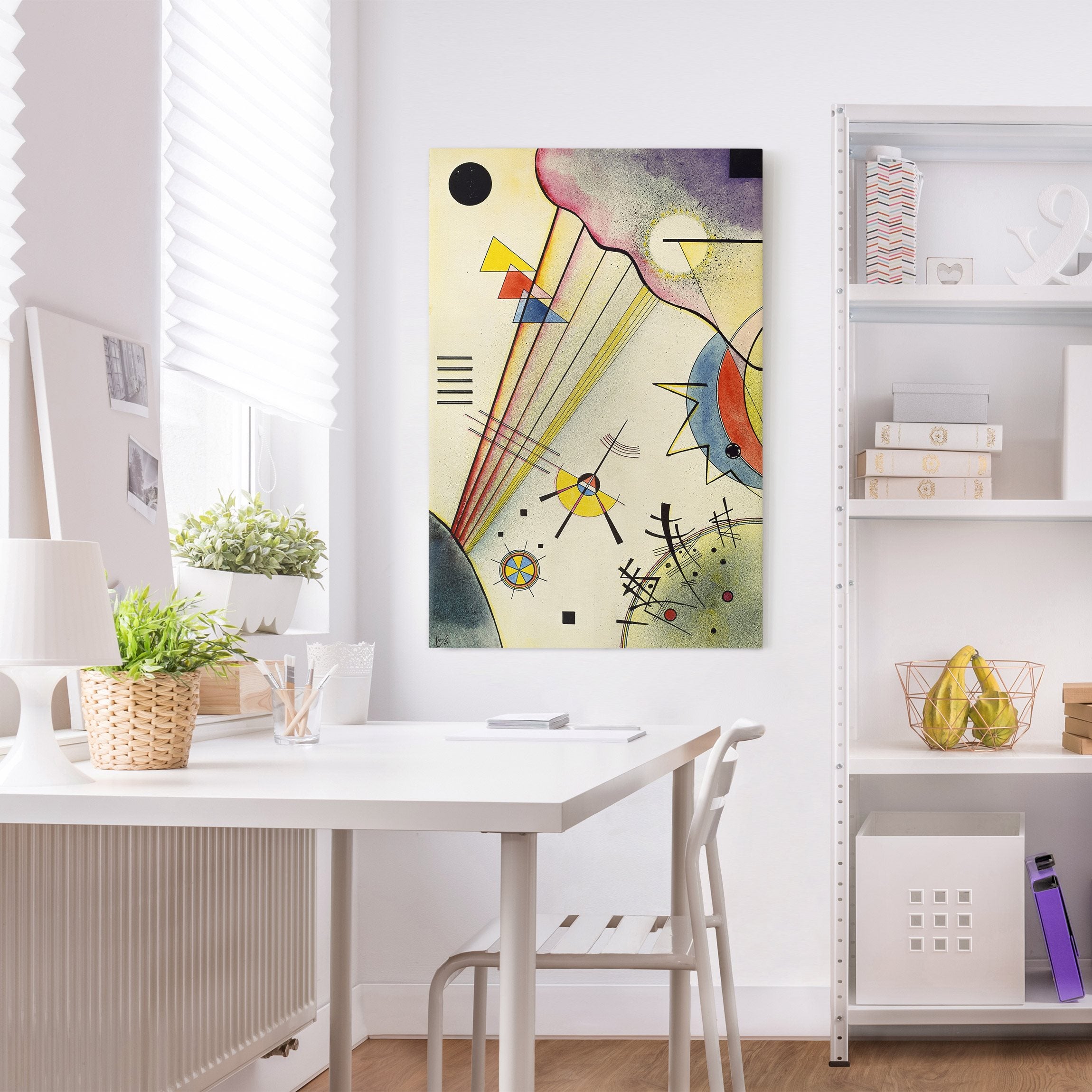 Impression sur toile tableau sur toile châssis multicolore Wassily Kandinsky abstrait peinture 89 chambre à coucher salon couloir 60 x 90 cm - 2