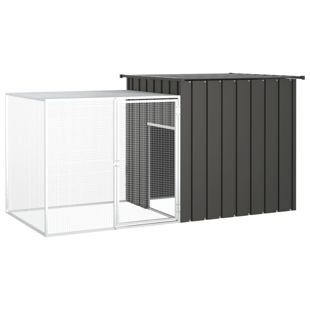 Merlin Cage Maison Exclusive - Cage pour poules Anthracite 200x91x100 cm Acier ...