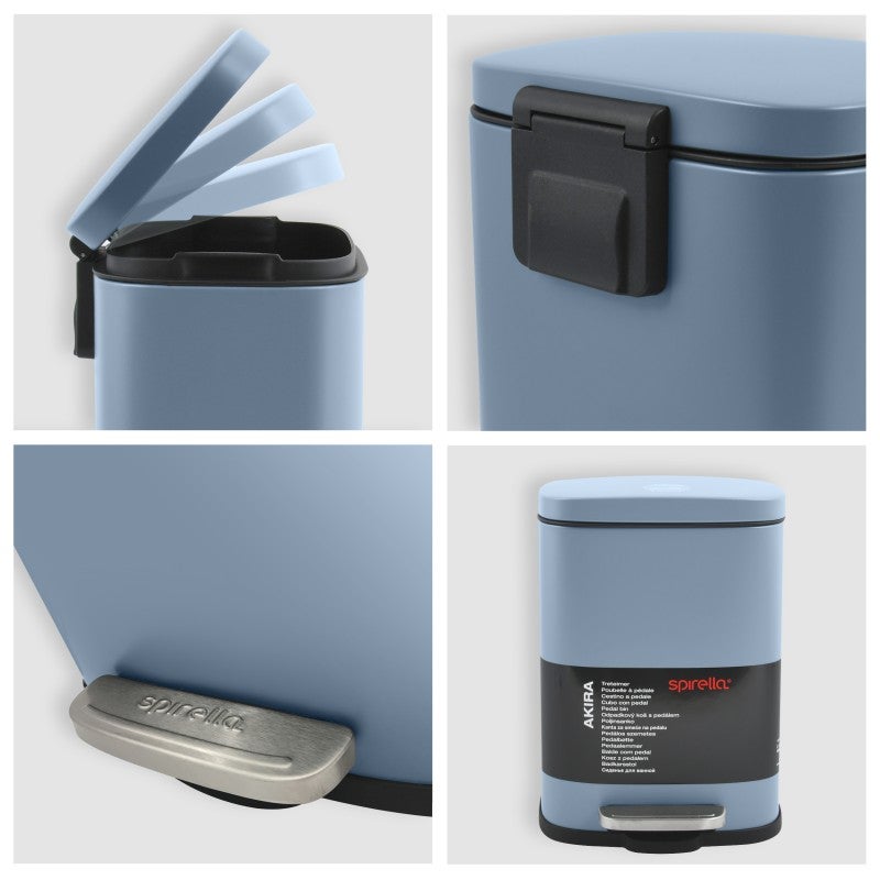 Poubelle de salle de bain Akira bleu 5L - 3