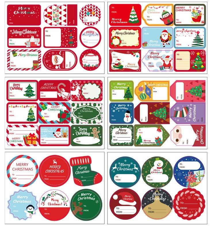120 Autocollants Cadeaux De Noël Auto-adhésifs - Lot De 120 étiquettes Décoratives 8x6 Cm Pour Emballages - 9