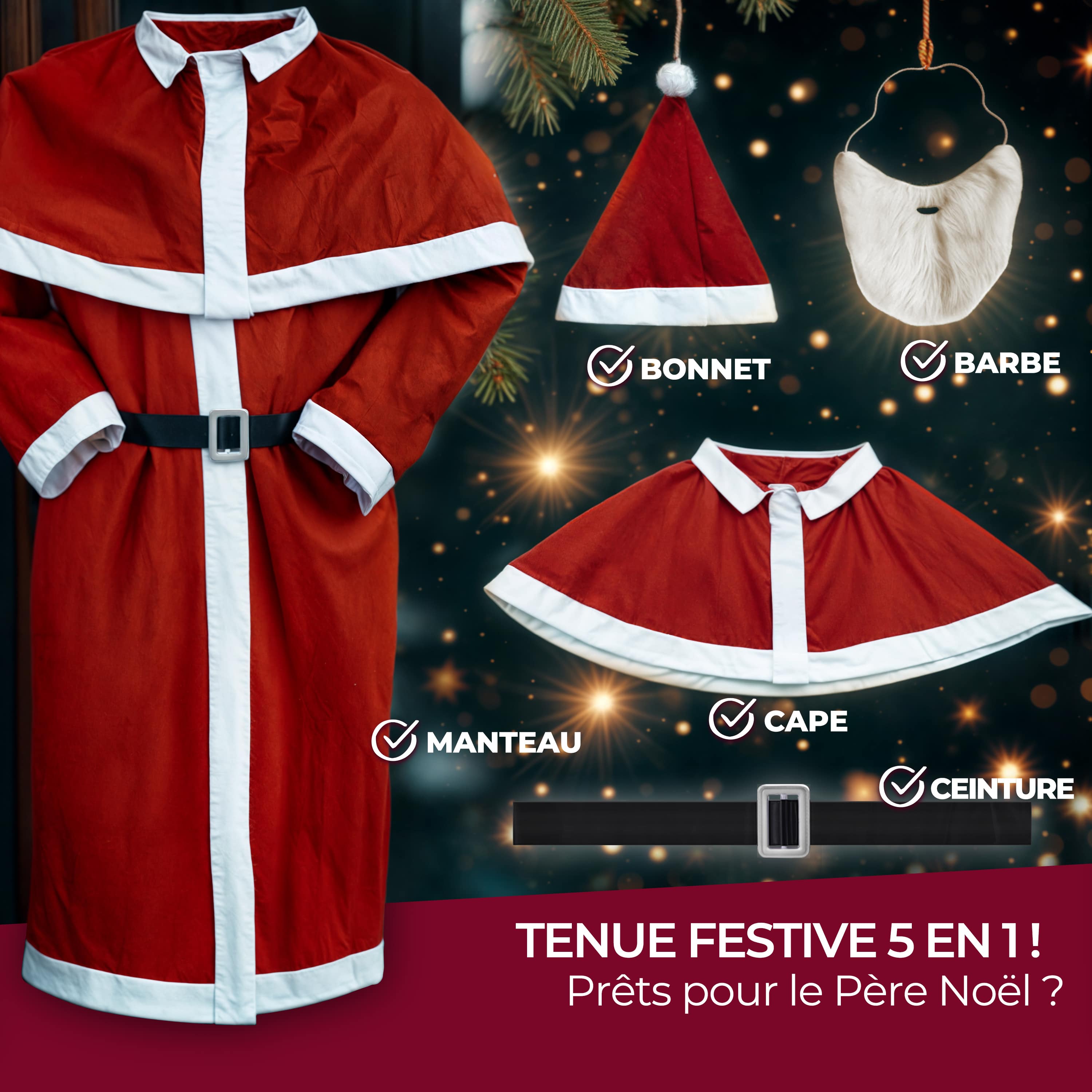 Costume de Père Noël 5Pcs - 2