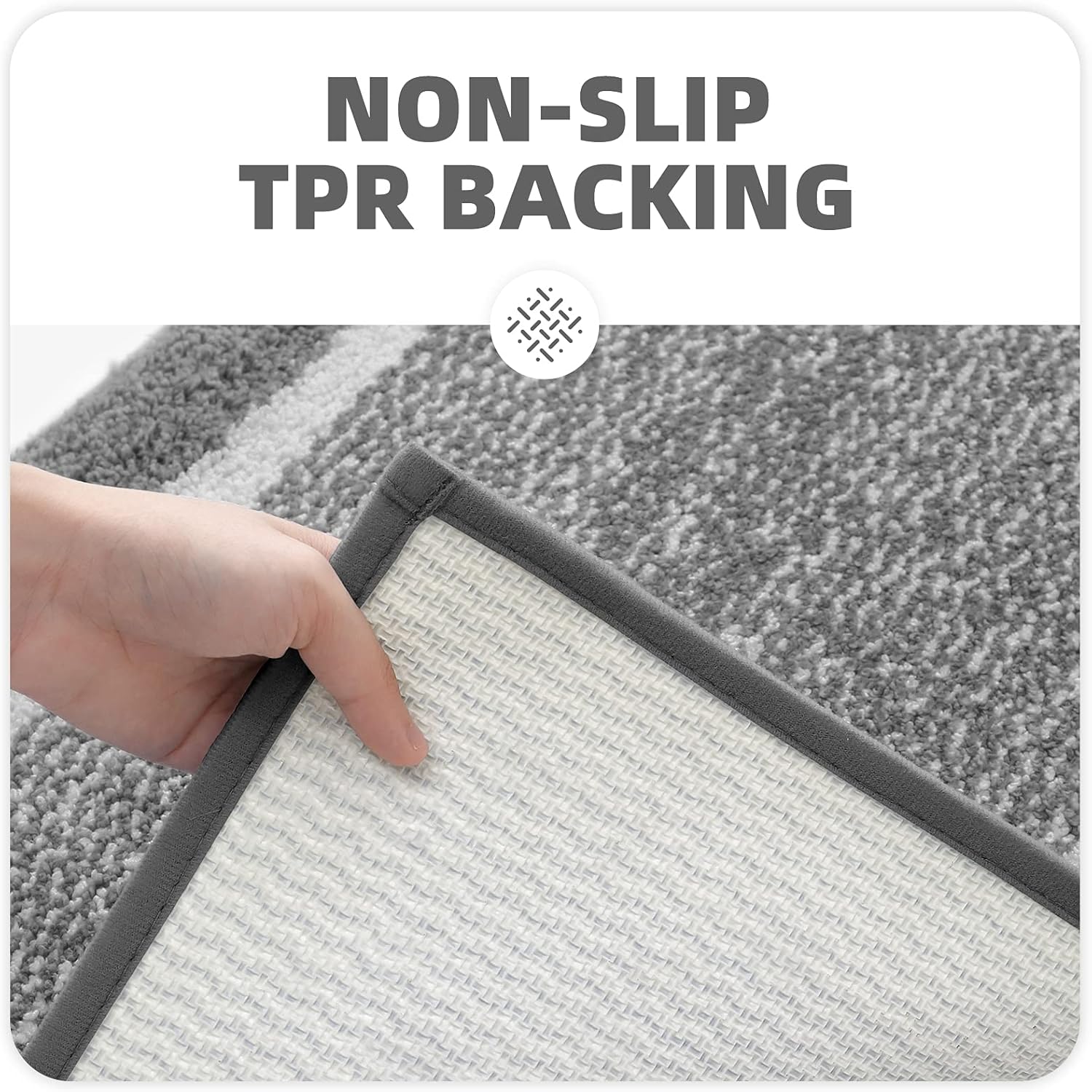 Tapis de salle de bain antidérapant, tapis de salle de bain en microfibre douce, tapis de douche absorbant lavable en machine, 50x80 cm, gris foncé - 4