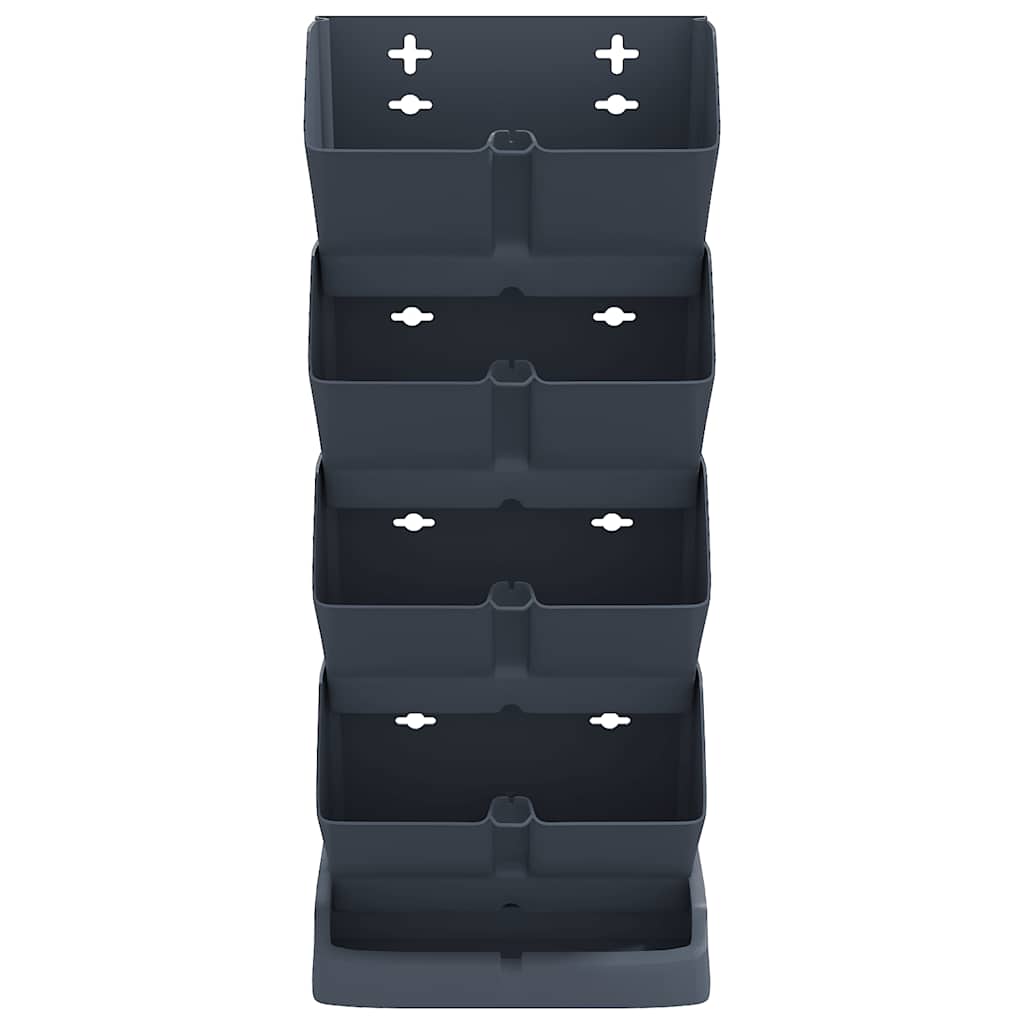 vidaXL Ensemble de jardinières verticales 4 pcs Anthracite PP - 3