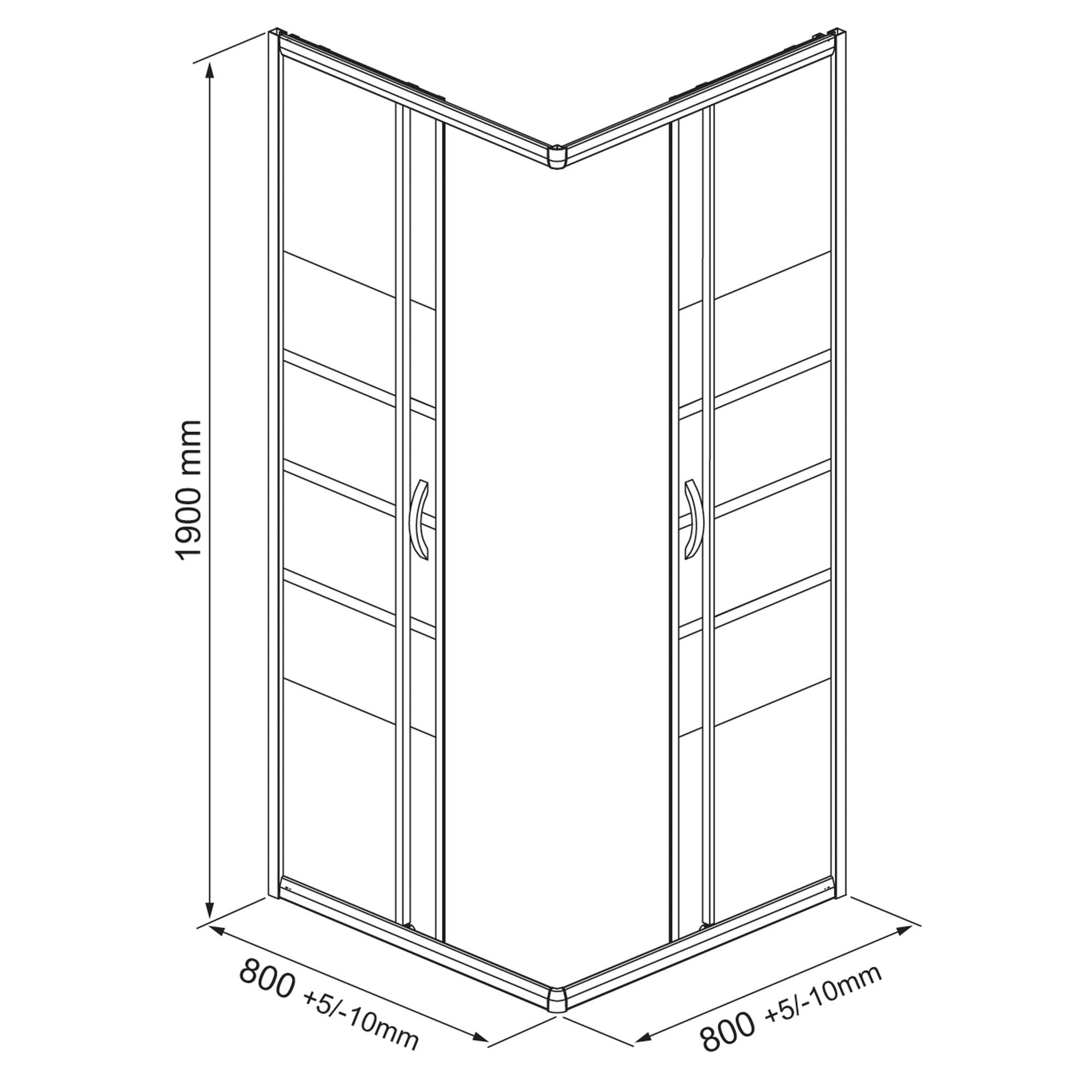 ONDEE ZEN - Porte de douche SHIVA - Accès d'angle - Finition Chromé - 80x190cm - 4