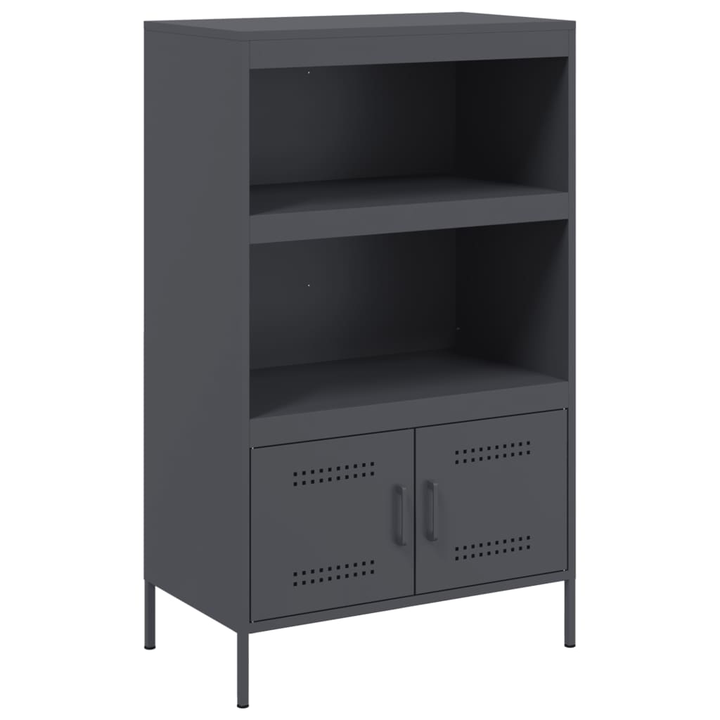VidaXL Buffet Gris Béton - Meuble De Rangement Élégant Avec 2 Portes Et Compartiments Pour Salon