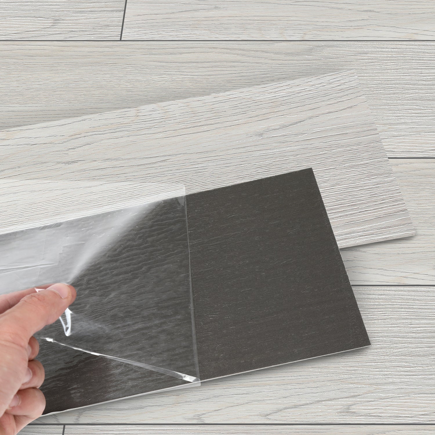 Podłoga winylowa z klejem PVC, 36 sztuk, 5 m², biały dąb, 91,5 cm x 15,2 cm x 2 mm