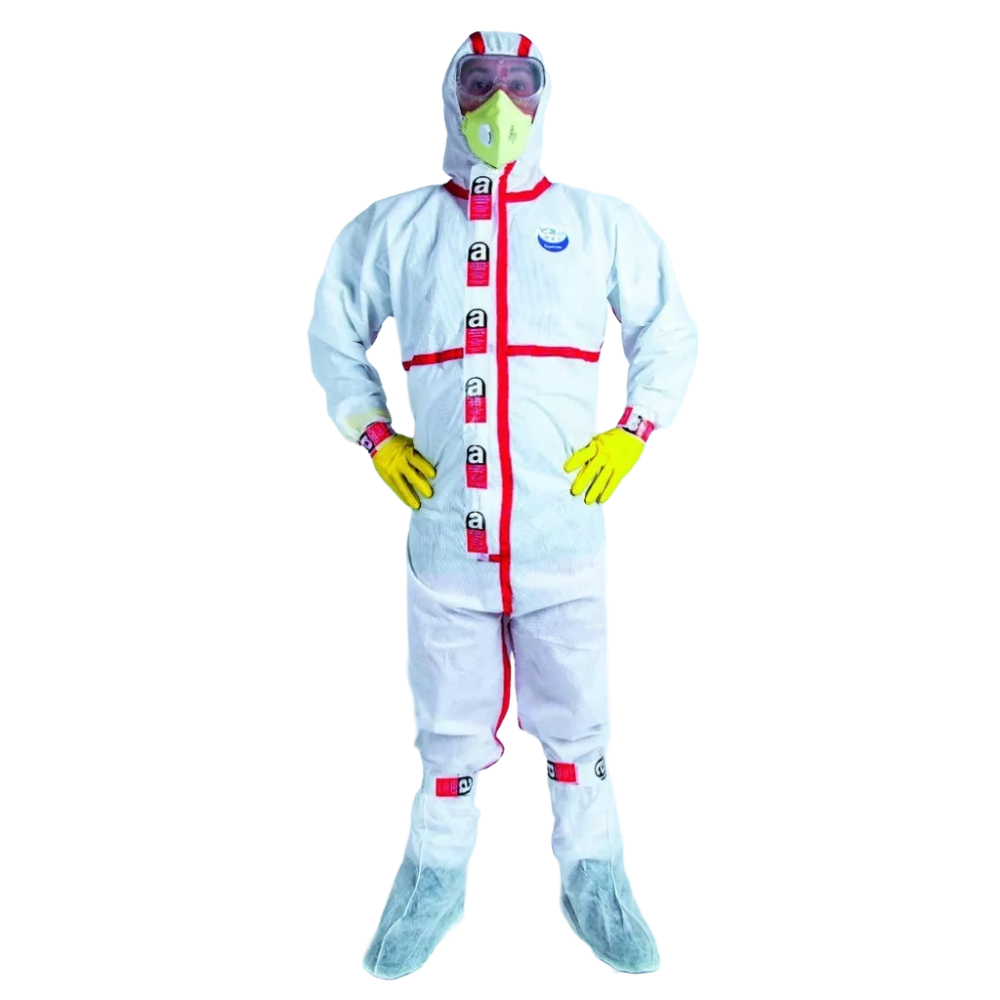 Kit complet amiante avec combinaison jetable taille XL WeeSafe Type 5/6 Blanc XL - 2