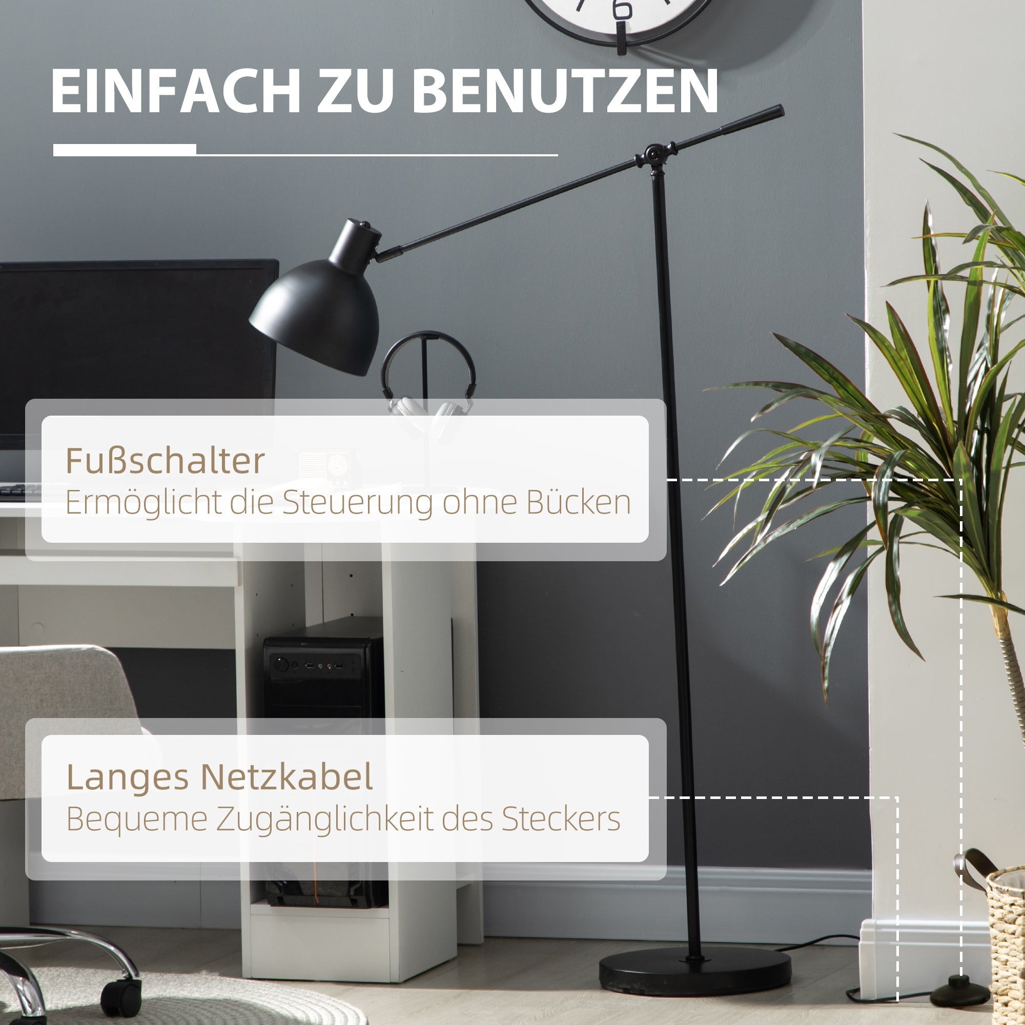 Lampadaire LED 10W blanc chaud à intensité variable pour intérieur, chambre, restaurant - 5