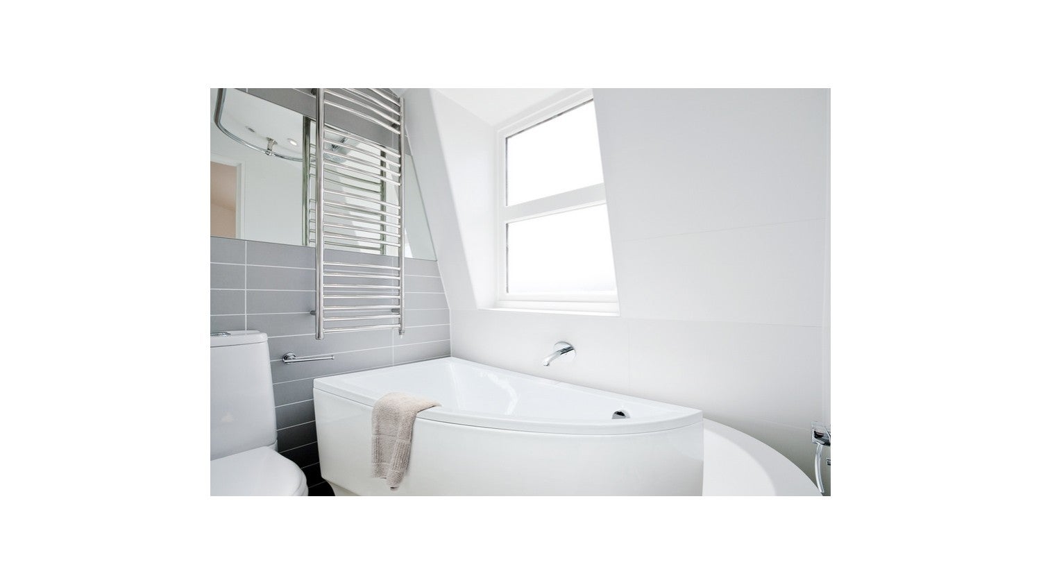 Baignoire d'angle asymétrique Oriego 150 Cm Gauche Avec Tablier - 3