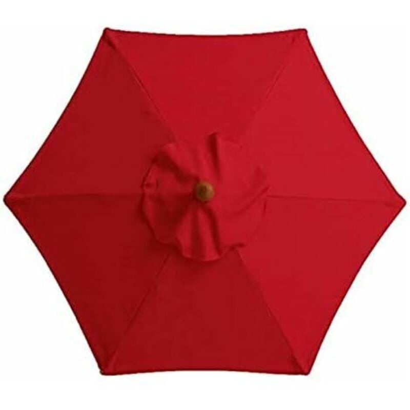Umbrelă de grădină cu 6 nervuri rezistente, piscină (diametru 3 m), umbrelă de plajă, patio, roșie, pentru balcon, terasă