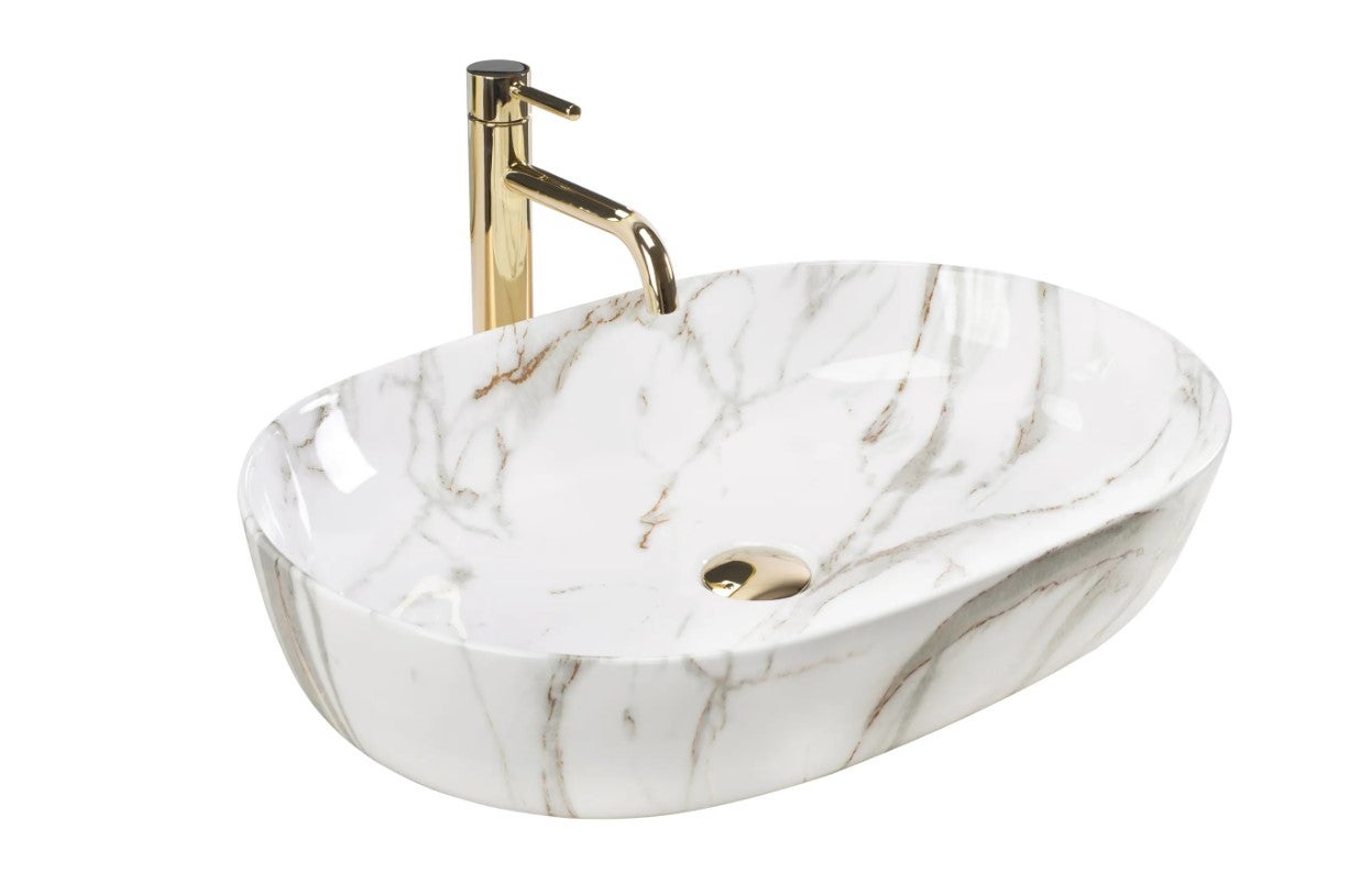 Umywalka Nablatowa Rea Cleo 61 Shiny Aiax Biały 60,5 X 41