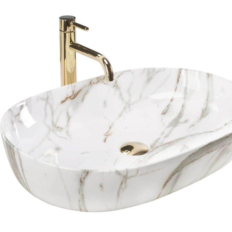 Umywalka Nablatowa Rea Cleo 61 Shiny Aiax Biały 60,5 X 41