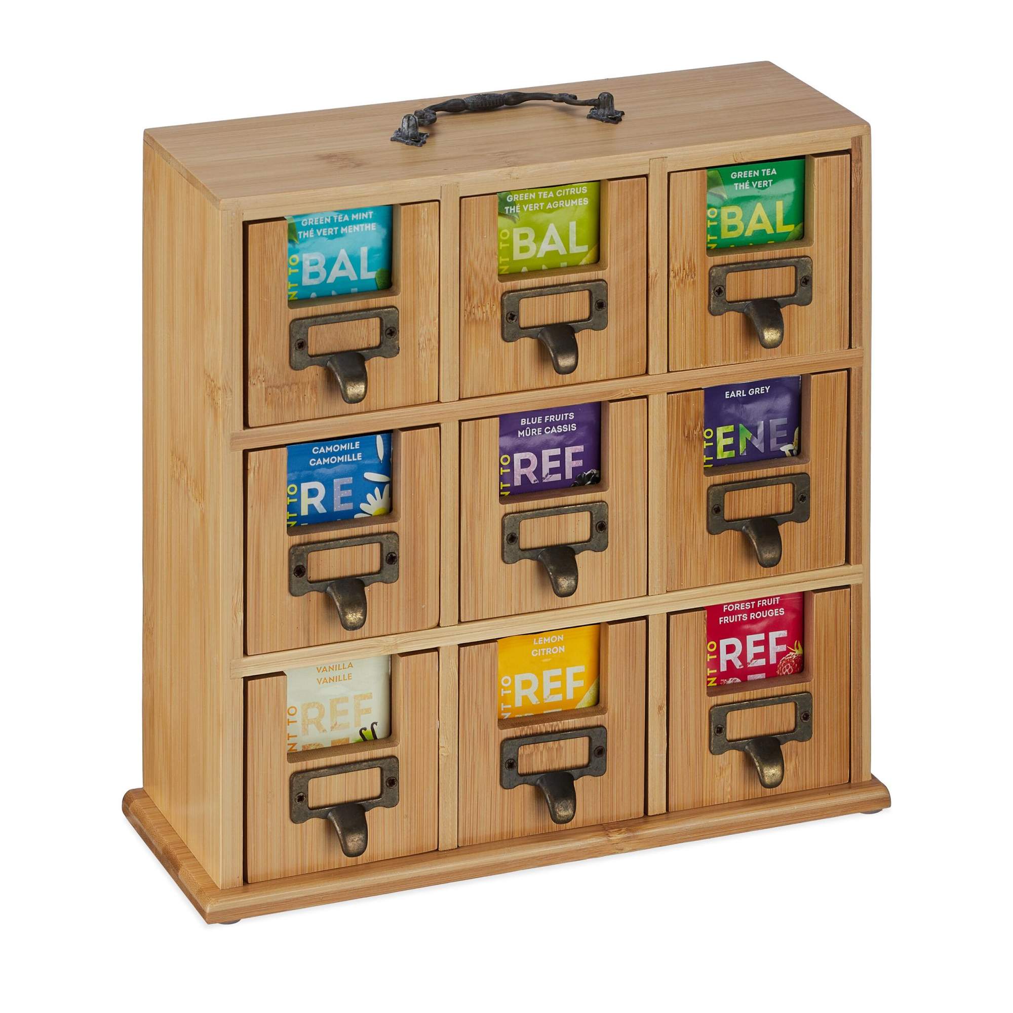 Northio Caja De Té De Bambú Con 9 Compartimentos , Leroy Merlin