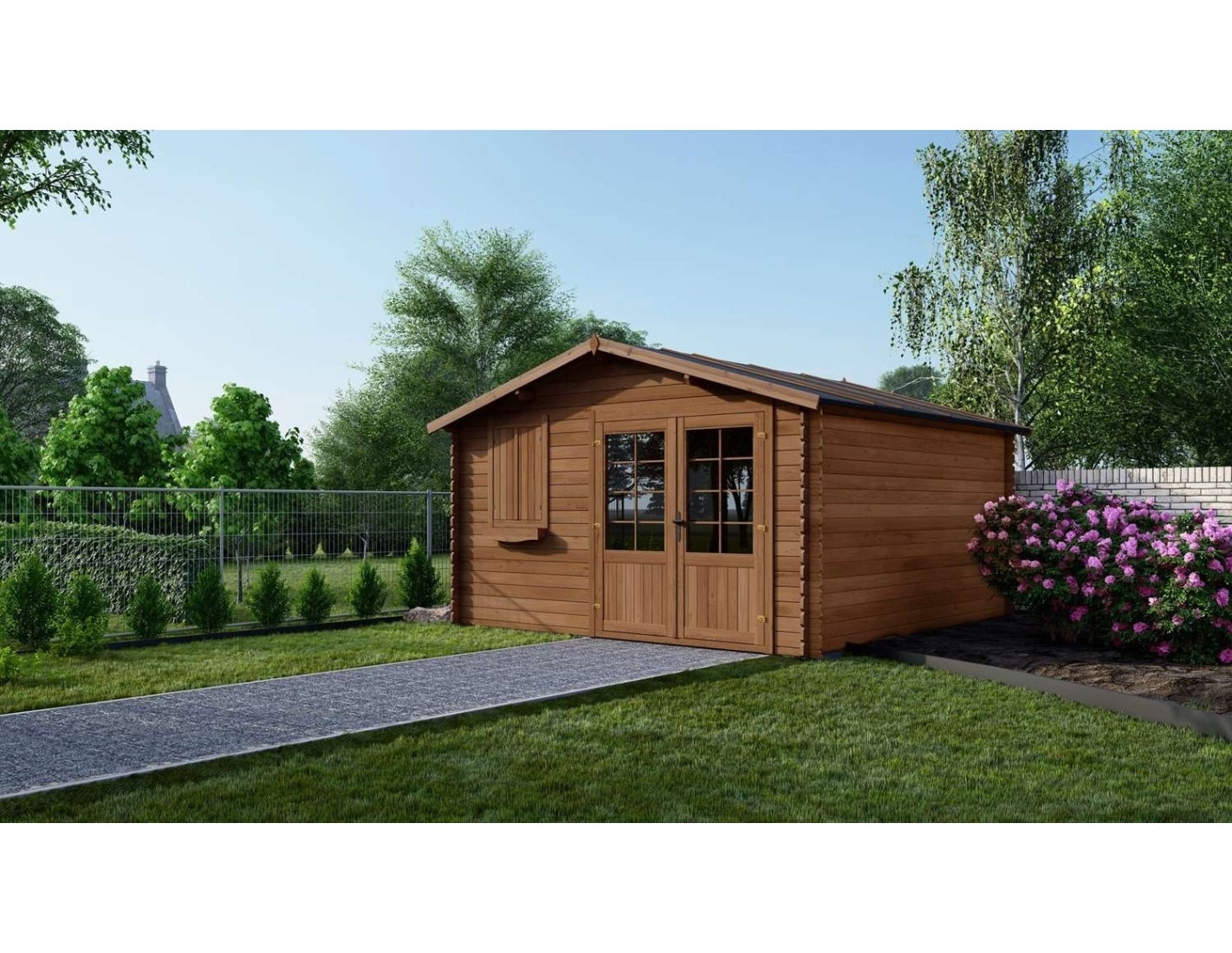 Domek ogrodowy ALTANKA 16 m2 - 4x4 m - 28 mm, drewniany, impregnowany, DOM181, 1szt.