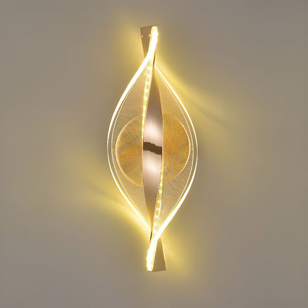 Lampa Ścienna do Sypialni 30 cm - Współczesny Spiralny Design - Ciepłe Światło 3000K - Akrylowa Lampka Nocna - Oświetlenie Ambientowe - 1 sztuka