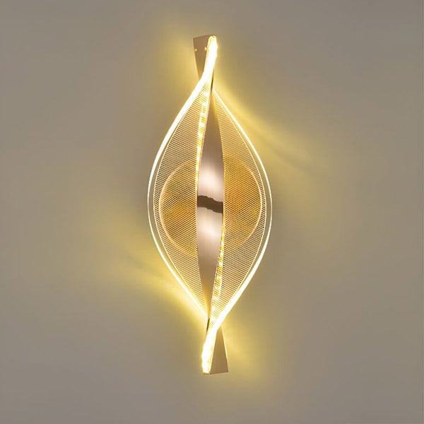 Lampa Ścienna do Sypialni 30 cm - Współczesny Spiralny Design - Ciepłe Światło 3000K - Akrylowa Lampka Nocna - Oświetlenie Ambientowe - 1 sztuka