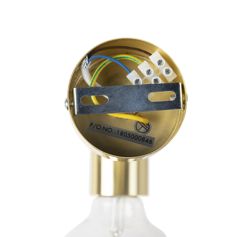 Qazqa design applique murale - Facil - doré/laiton, rond, max. 60w, e27, 6.6cm, idéal pour le salon - 8