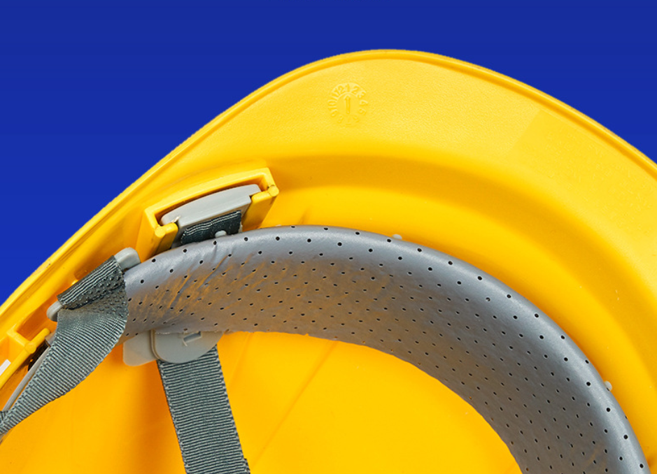 Capacete de segurança amarelo, fabricado em ABS espesso, tamanho único. - 3