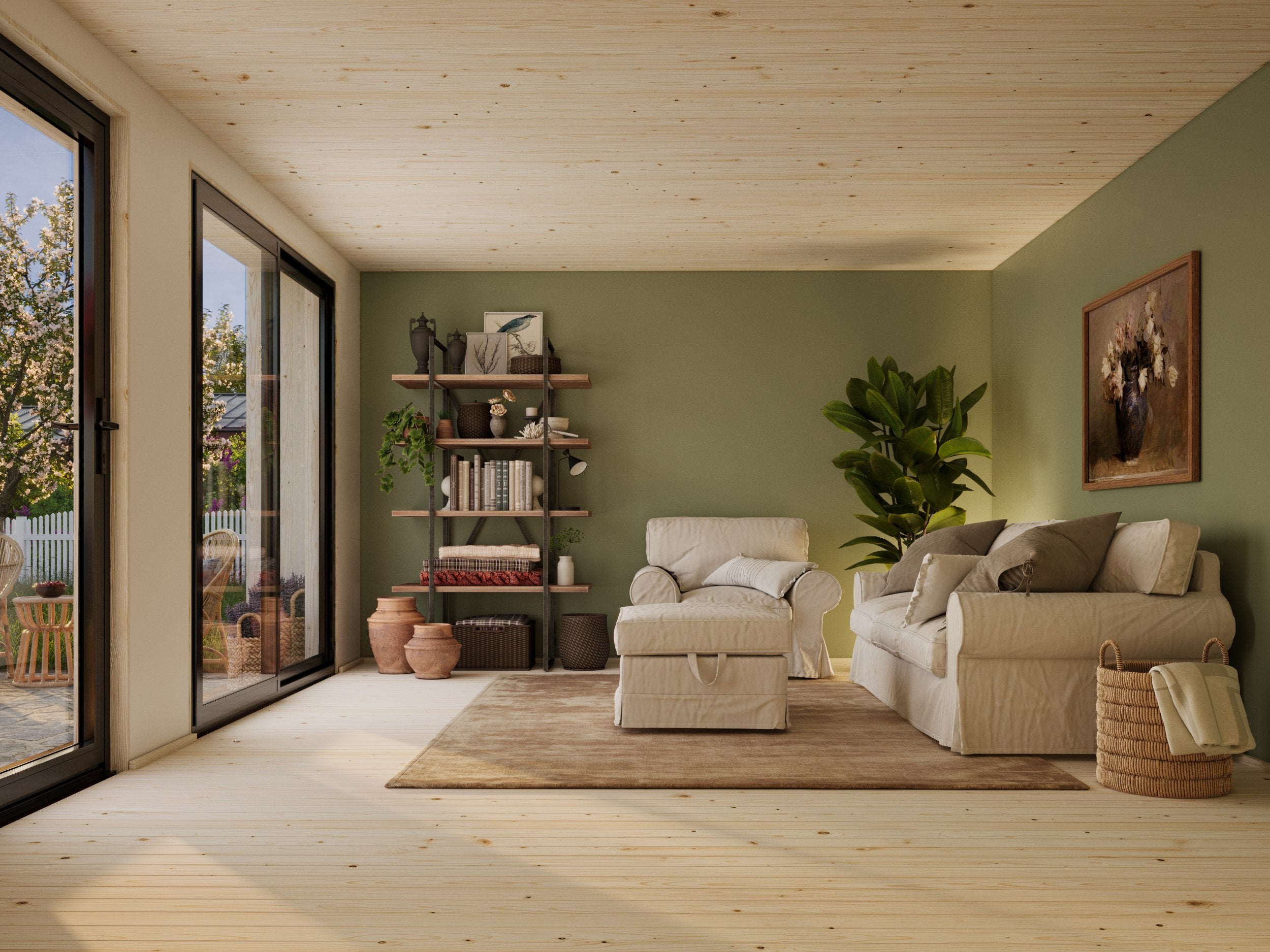 Tiny house en bois Rebekka - PALMAKO - 19,4 m² - 562 x 448 cm - Baie coulissante double vitrage trempé - 3