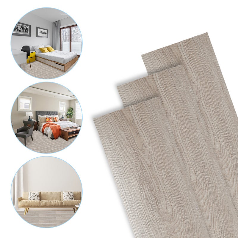 Lames de sol pvc adhésives -boite de 70 lames vinyle auto-adhésives - 10 m² - chêne blanc