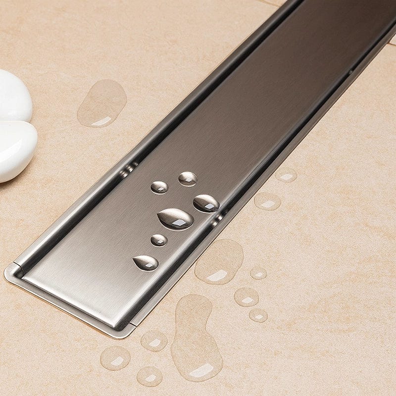 Scarico Doccia Oro Regolabile Kasloglow Canalina Per Doccia, 50 Cm, Set Completo, In Acciaio Inox, Grondaia Per Doccia Con Filtro Per Capelli, Antiodore E Sifone Girevole A 360 Unown ? Shiny