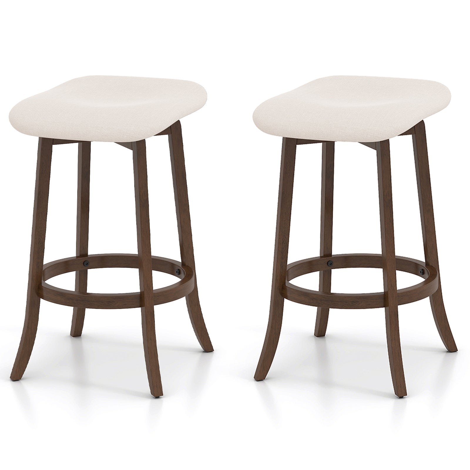 Set 2 Sgabelli Da Bar Girevoli Con Braccioli E Schienale, Altezza Regolabile 55-76 Cm, Pelle PU