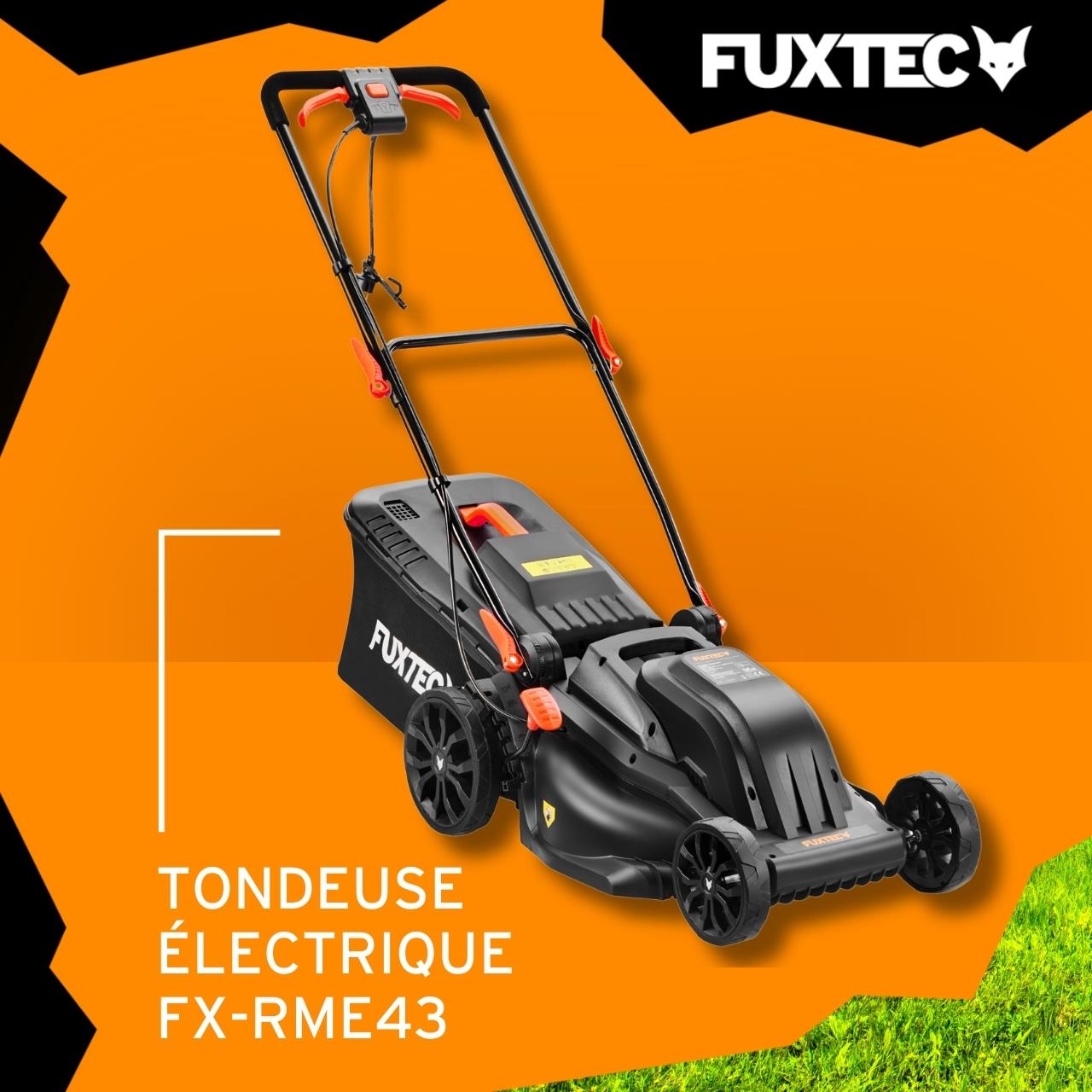 Fuxtec tagliaerba elettrico FX-RME43, 1200W, larghezza 43cm, altezza regolabile 25-75mm, cesto 45L - 2
