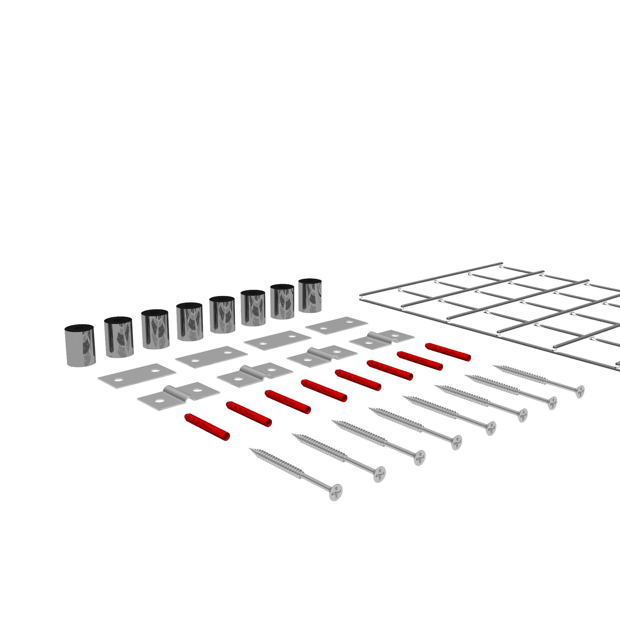 Gabiona - Griglia decorativa / Griglia per rampicanti (incluso materiale di montaggio) Dimensione delle maglie 5 x 5 cm - Lunghezza: 20 cm - Altezz... - 3