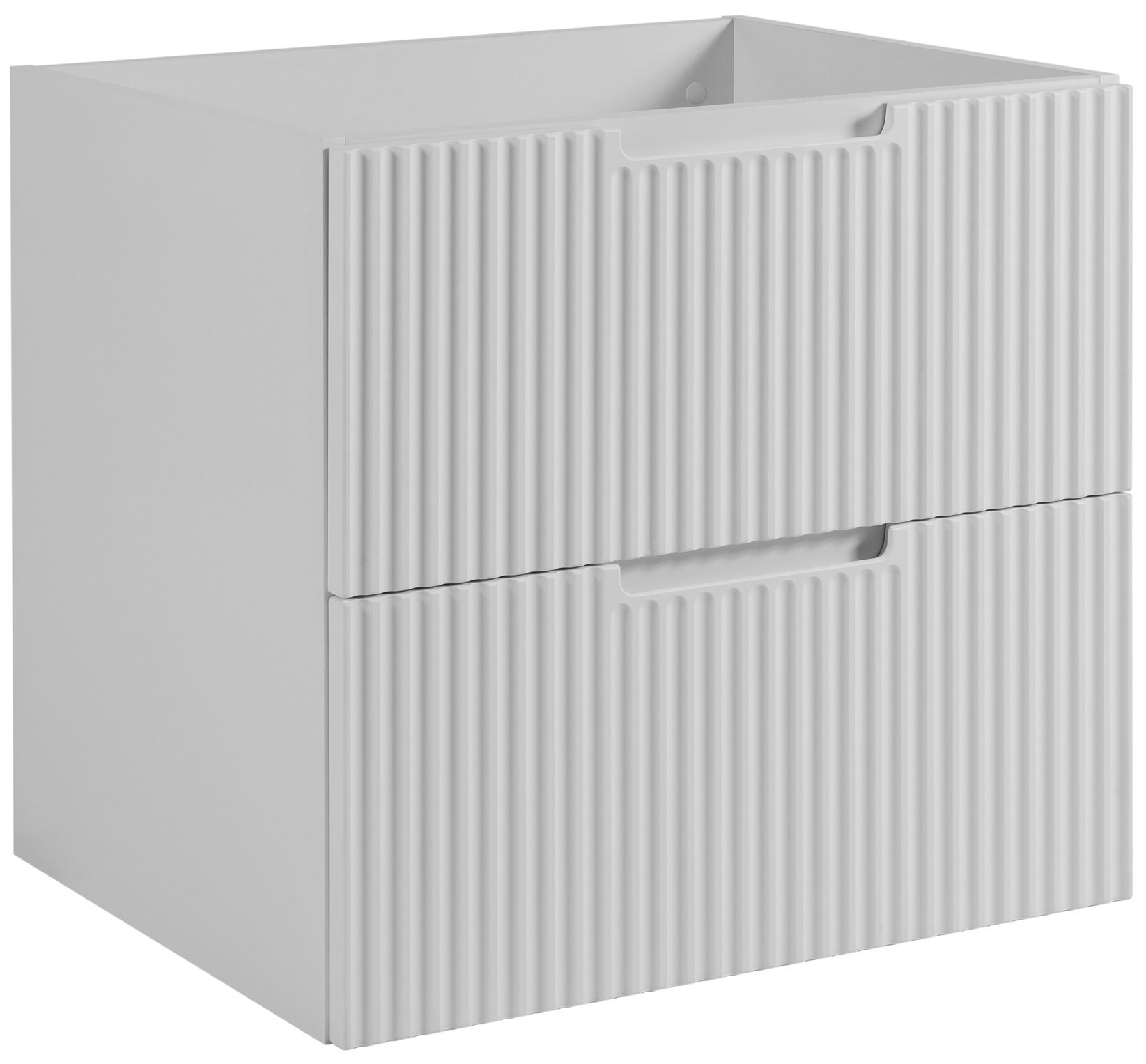 Szafka łazienkowa VENA 60 cm biała ryflowany front frezowany uchwyt