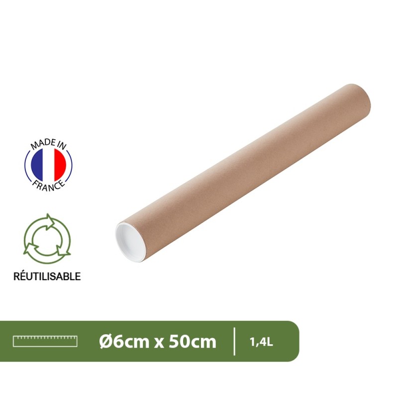 Tubi In Cartone Per Spedizione - 50cm, Per Poster, Documenti, Opere D'Arte, Con Tappi